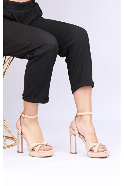 PARİS Kadın Nut Şeffaf Topuk Ve Özel Tasarım Platform