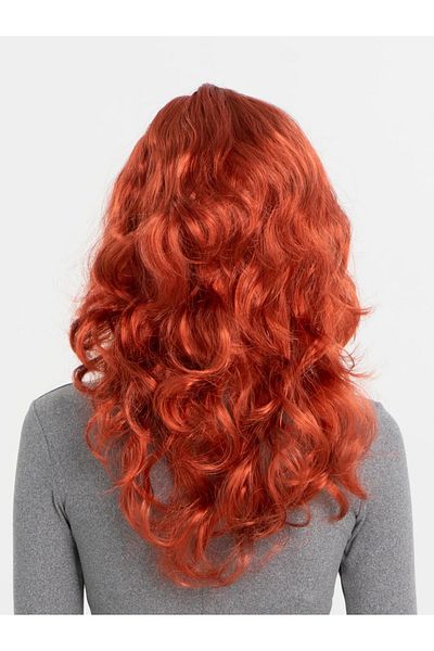 nuit dose Red Color Wavy Long Party Wig with Bangs