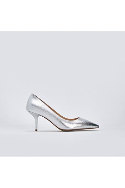 TOGO Gümüş Vegan Deri Kadın Stiletto [060062]