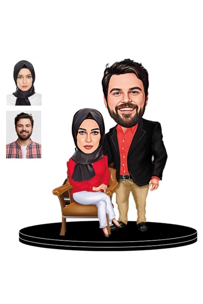 wonderlike Kişiye Özel Çift Figürlü5 3d Ahşap Biblo,sevgiliye Hediye,doğum Gü...