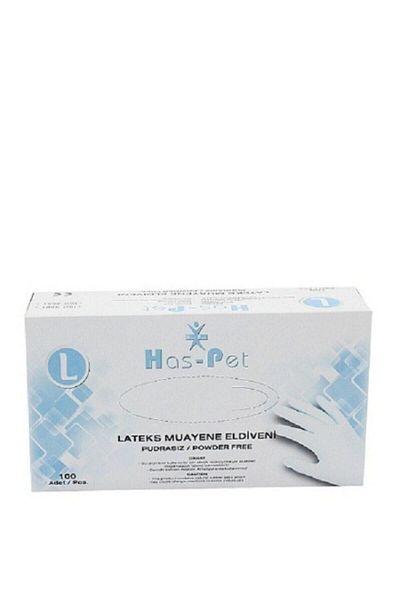 Has-Pet Powder-Free Latex Examination Gloves Size L