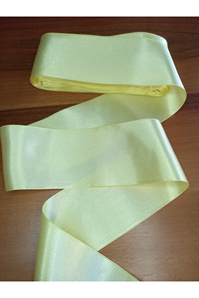 yörük tuhafiye Panglică din satin galben deschis cu lățime de 6 cm - 10 metri...