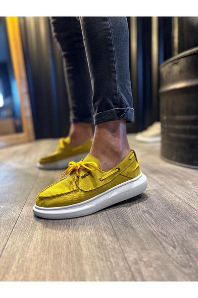 K&A High Sole Seasonal Linen Shoes Yellow