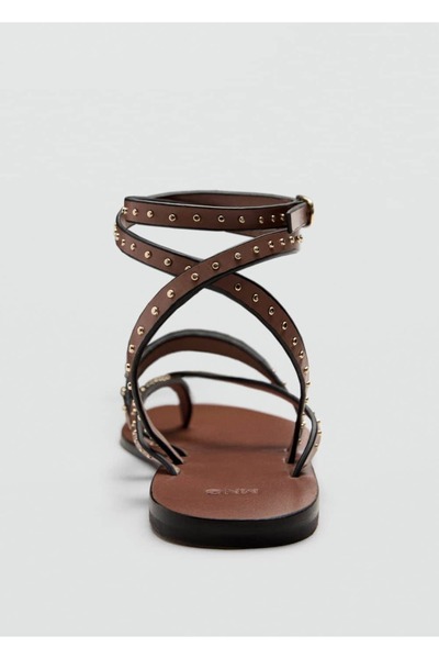 MANGO Woman Leather Band Detailed Sandals