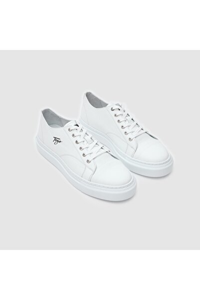 TOGO Beyaz Hakiki Deri Erkek Sneaker Ayakkabı [052132]