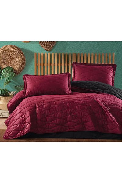 Wovna Single Bedspread Lorna V5 Claret Red