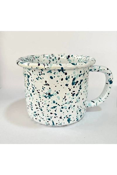Bidoluraf Turquoise Enamel Mug - 350ml, All Splash Painted