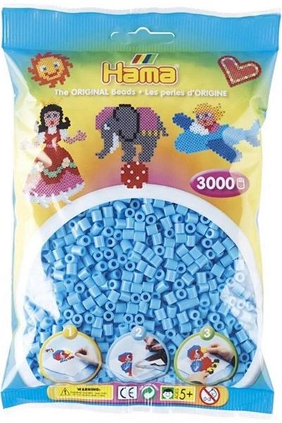 Hama Midi Beads 3,000 Pieces - Pastel Blue