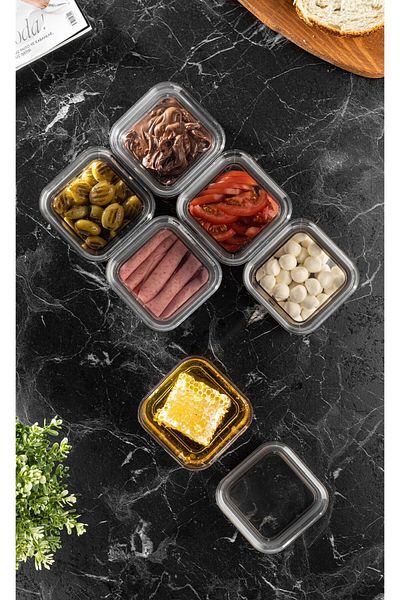 Milenay Crystal Clear 250ml Vacuum Silicone Gasket - 6 Plastic Storage Containers