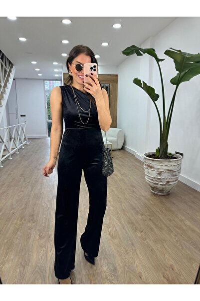 2she Tek Omuz Kadife Tulum