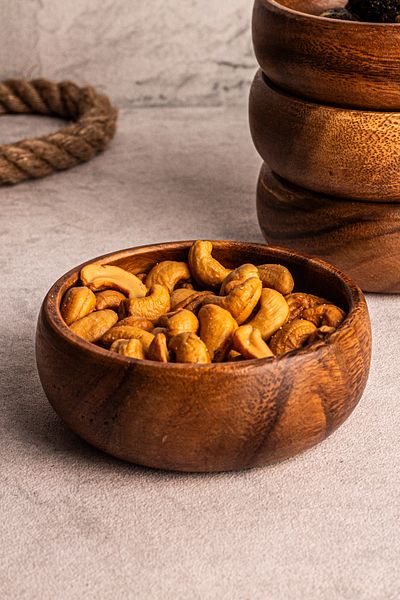 Snippy Bowly - 8-Piece Round Acacia Snack Bowl Presentation Bowl