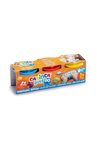 CARIOCA Plastilină pentru bebeluși de la 1 an, Baby Do, 3 culori x 75g