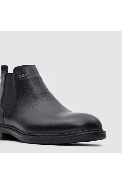 TOGO Siyah Floater Hakiki Deri Erkek Chelsea Bot [052248]