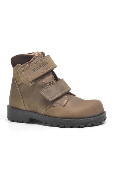 Raker Plus Sentor Γνήσιο Δερμάτινο Χρώμα Άμμου Γούνα Velcro Παιδικές Μπότες