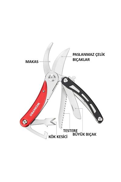 Workpro Wp 382005   4 in 1 Multifunctional Ligature Garden Branch Pruning Shears