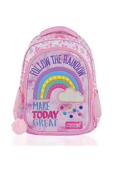 MUGGLE Okul Sırt Çantası Soft Rainbow Pembe Mu-6696