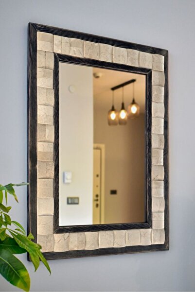 Stone World Squary Bej Mermer Dekoratif Ayna – 50×65 cm