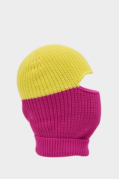 Külah Color Block Colorful Balaclava Snow Mask Knitwear Beanie Neck Collar 1 Piece