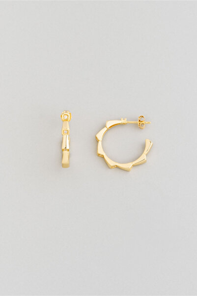 So CHIC... Gizli Çizgi 18 Ayar Sarı Altın Kaplama Gümüş Küpe