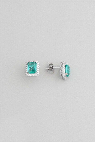 So CHIC... Okyanus Işıltısı 18 Ayar Beyaz Altın Kaplama Gümüş Baget Küpe