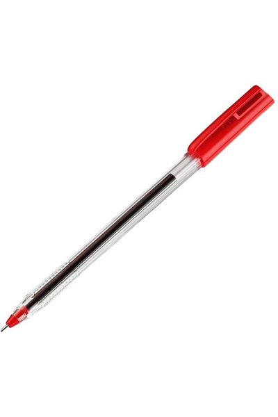Pensan 2021 Clear Triangle Red Ballpoint Pen - 1.00 Mm, Pk of 50