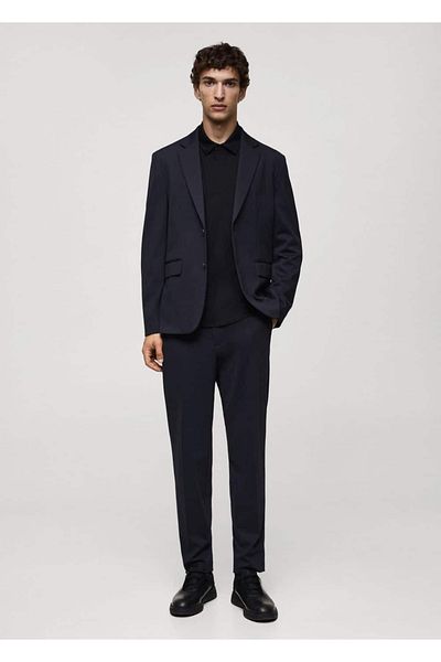 MANGO Man Komfort-Stretch-Strick-Poloshirt