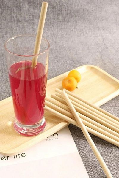 Meturas Eco-Friendly Natural Bamboo Straws Set 24 Pieces Reusable 20 cm