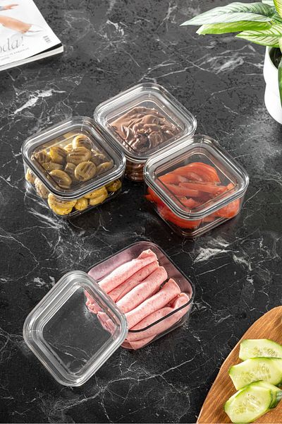 Milenay Crystal Clear 250ml Vacuum Silicone Gasket - 12 Plastic Storage Containers