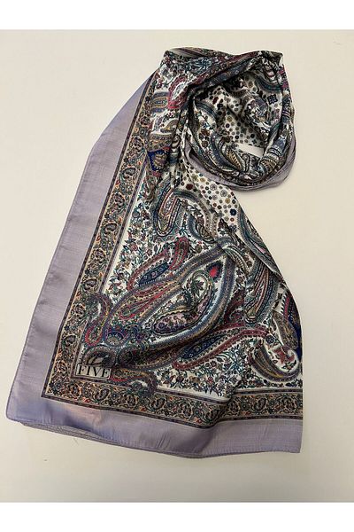 FİVESCARF Μεταξωτό σάλι ρετρό μοτίβο Voile