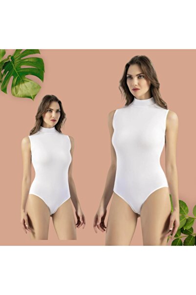 The Clover Body pentru femei cu mânecă zero, guler înalt pe jumătate, cu cârl...