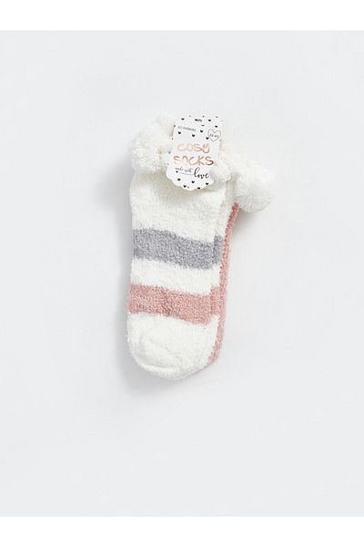 LC Waikiki Lcwk Striped Women's Home Socks 2 Pack
