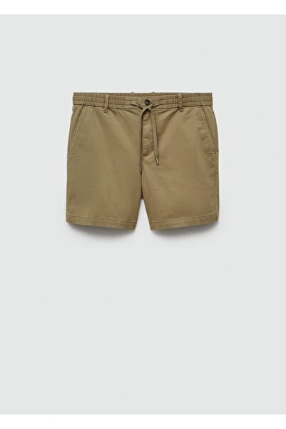 MANGO Man Beli bağ detaylı pamuklu şort