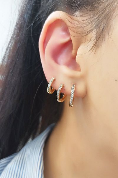 Çlk Accessories 3 قطع أقراط حجر الزركون B300
