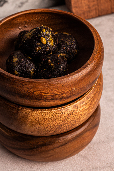 Snippy Bowly - 4'lü Yuvarlak Akasya Çerezlik Kase Sunumluk