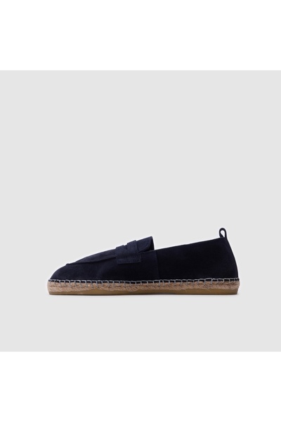 TOGO Lacivert Süet Erkek Espadril Loafer Ayakkabı[052051]