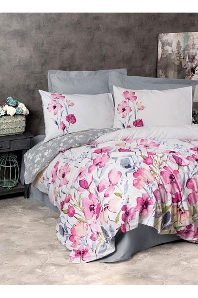 nuit dose Single Ranforce Duvet Cover Set Carla Gray