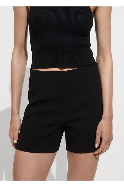 MANGO Woman Mid-Rise Straight Cut Shorts