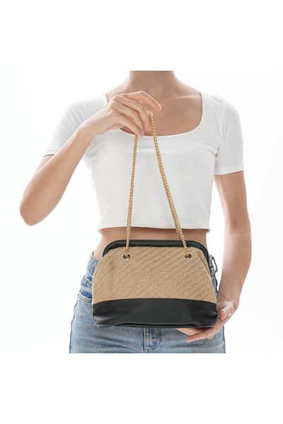 Z&M COLLECTION BAG SHOPPİNG Geantă de mână albastru-crem, potrivită pentru utilizarea pe umăr