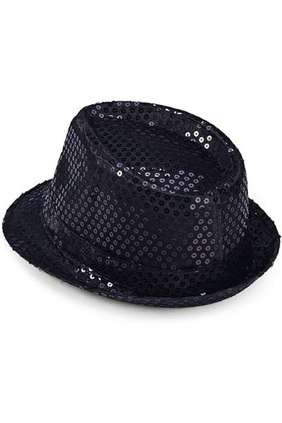 nuit dose Children's Boy Black Sequined Hat Performance Cap Michael Jackson Cap No 54