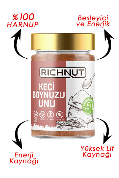 RİCHNUT Keçiboynuzu Tozu - %100 Harnup Unu