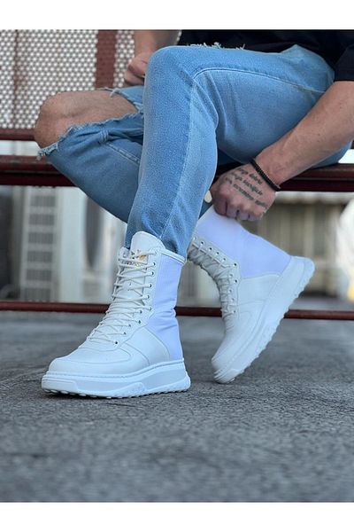kapsulavm White Parachute Long Lace up Boots