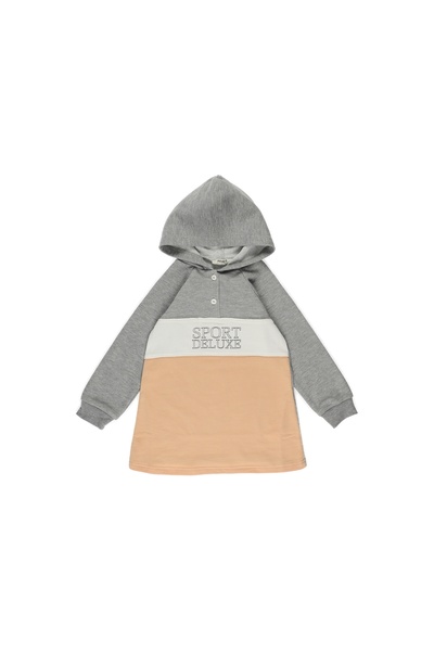 Panço Kız Bebek Blok Renkli Örme Elbise