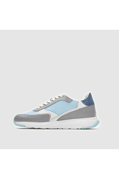 TOGO Mavi-Gri Hakiki Deri Kadın Spor Ayakkabı [060201]