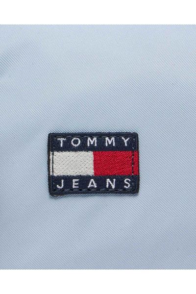 Tommy Hilfiger Women's Leather Brand Logo Zippered Daily Use Blue Shoulder Bag AW0AW15823-C1O