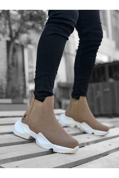 BOA BA0444 Laceless Comfortable High Sole Mink Men's Sports Half Ankle Boots