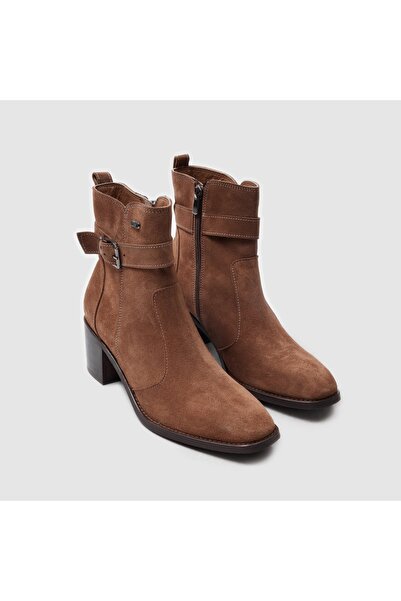 TOGO Sigarro Süet Kahverengi Hakiki Deri Kadın Klasik Bot [060175]