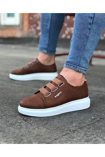 kapsulavm Tan Thick Sole Casual Men's Shoes