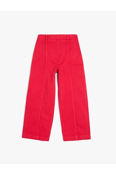 Koton New Season Jeans with Wide Legs and Button Detail