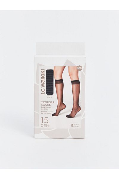 LC Waikiki LCW 15 Denier Kniestrümpfe für Damen, 3er-Pack