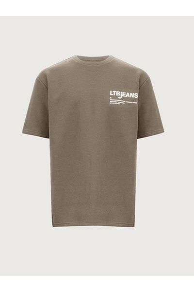 Ltb O-Neck Short Sleeve Relaxed Gray T-Shirt